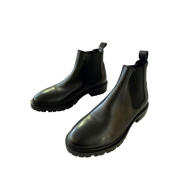 Steve Madden Black Leather Chelsea Boots Ankle Booties Stretch Elastic Sz 7 NEW - Picture 3 of 8